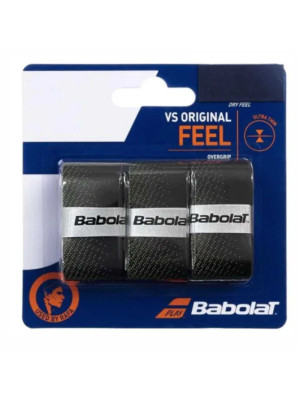 Overgrip Babolat VS Original AERO X3 Preto Amarelo - 3Und